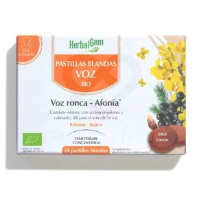Herbalgem Pastillas Blandas Voz Cantantes, 24 Miel Limón