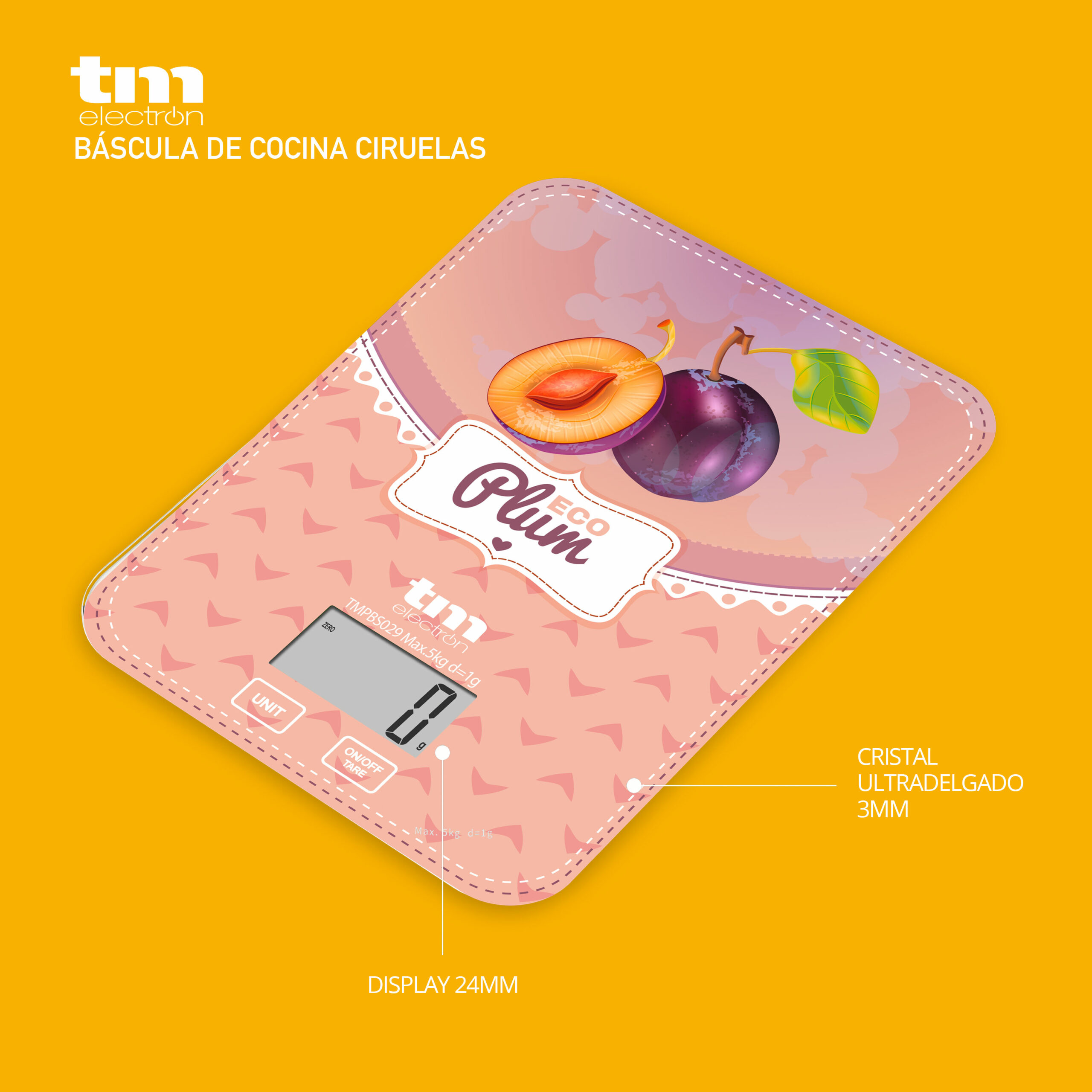 Báscula de cocina ciruela